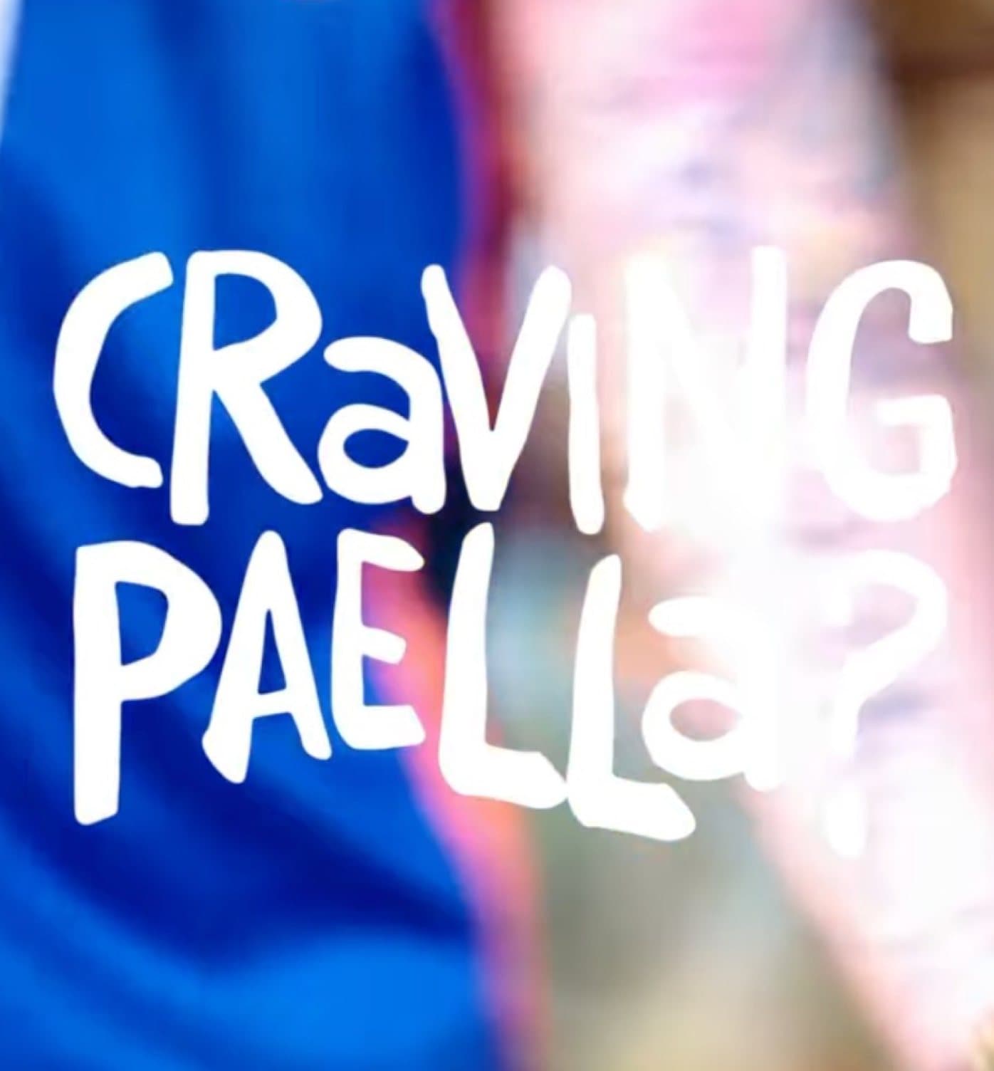 Instagram-style slide asking Craving paella?